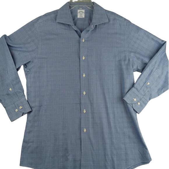 Brooks Brothers Other - Brooks Brothers Regent Button Up Shirt Mens L 16.5-2/3 Blue Plaid Party No Tuck